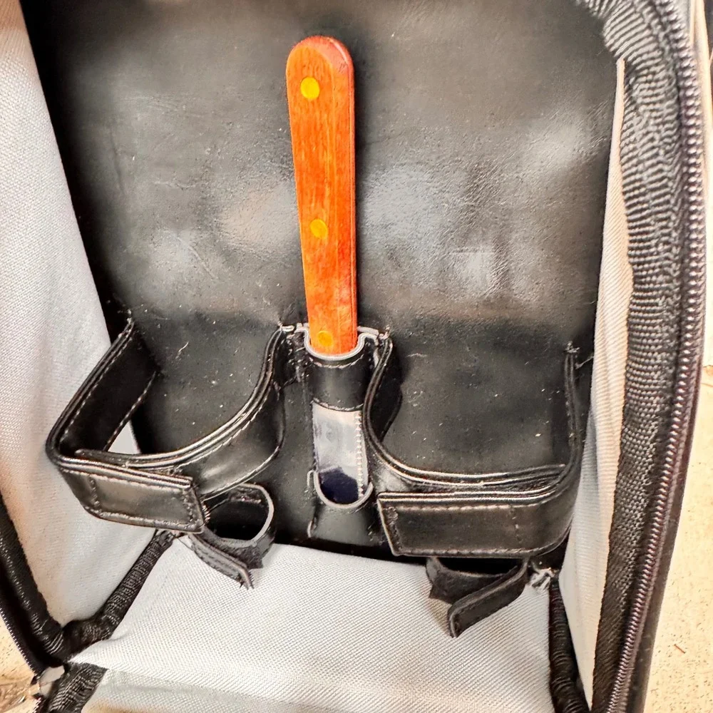 Legacy‎ Picnic Tools Black Faux Leather Insulated Carry Bag w/ Cheese Board Y2K